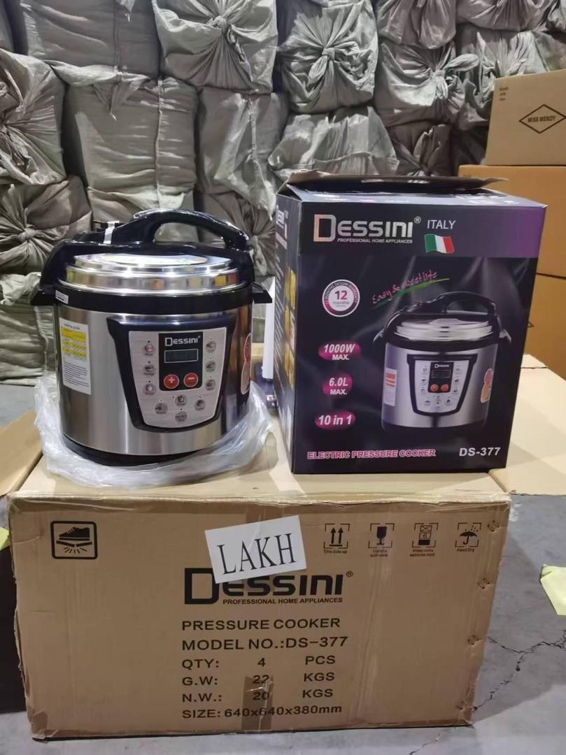 Dessini 6-Litre Electric Pressure Cooker with Digital Display, Multi-Function Cooking Modes, Stainless Steel Inner Pot, Safety Lock System, and Timer for Fast, Efficient Meals