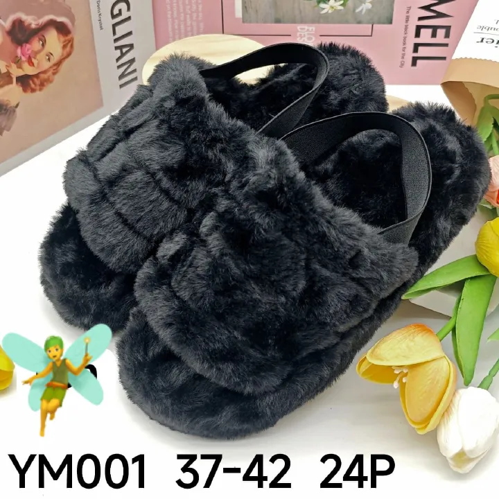 Fluffy lady slides sandals cute affordable stylish elegant size 37 to size 42 normal fitting