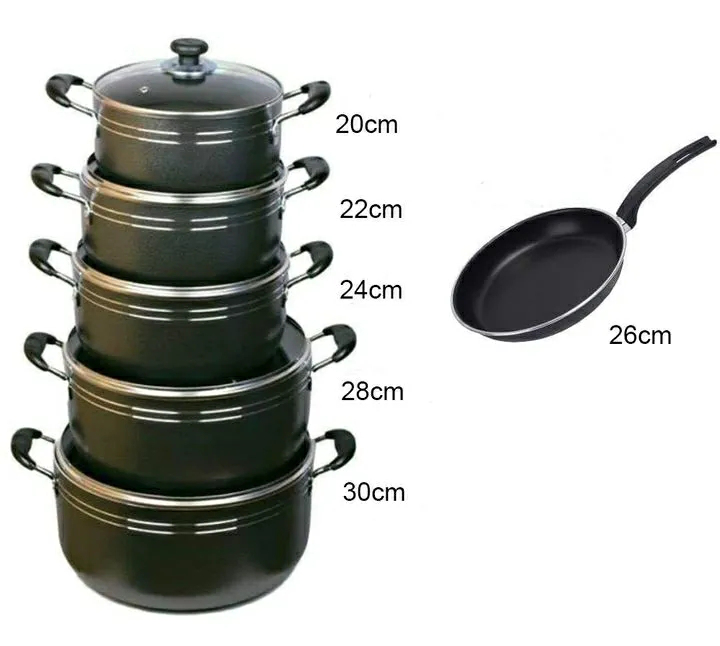 TC 14PCS Nonstick Cookware Set Cooking Pots Sufuria (20/22/24/28/30cm Pots +26cm frying pan)