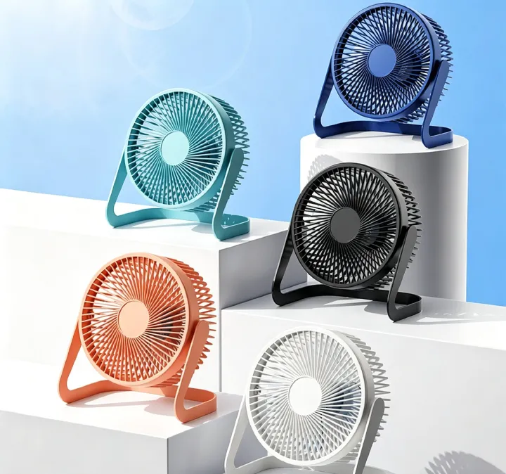 USB Desk Fan, Ultra Quiet Powerful Wind Small Table Fan, 360° Adjustable Portable Desktop Cooling Fan For Home Office Bedroom Study