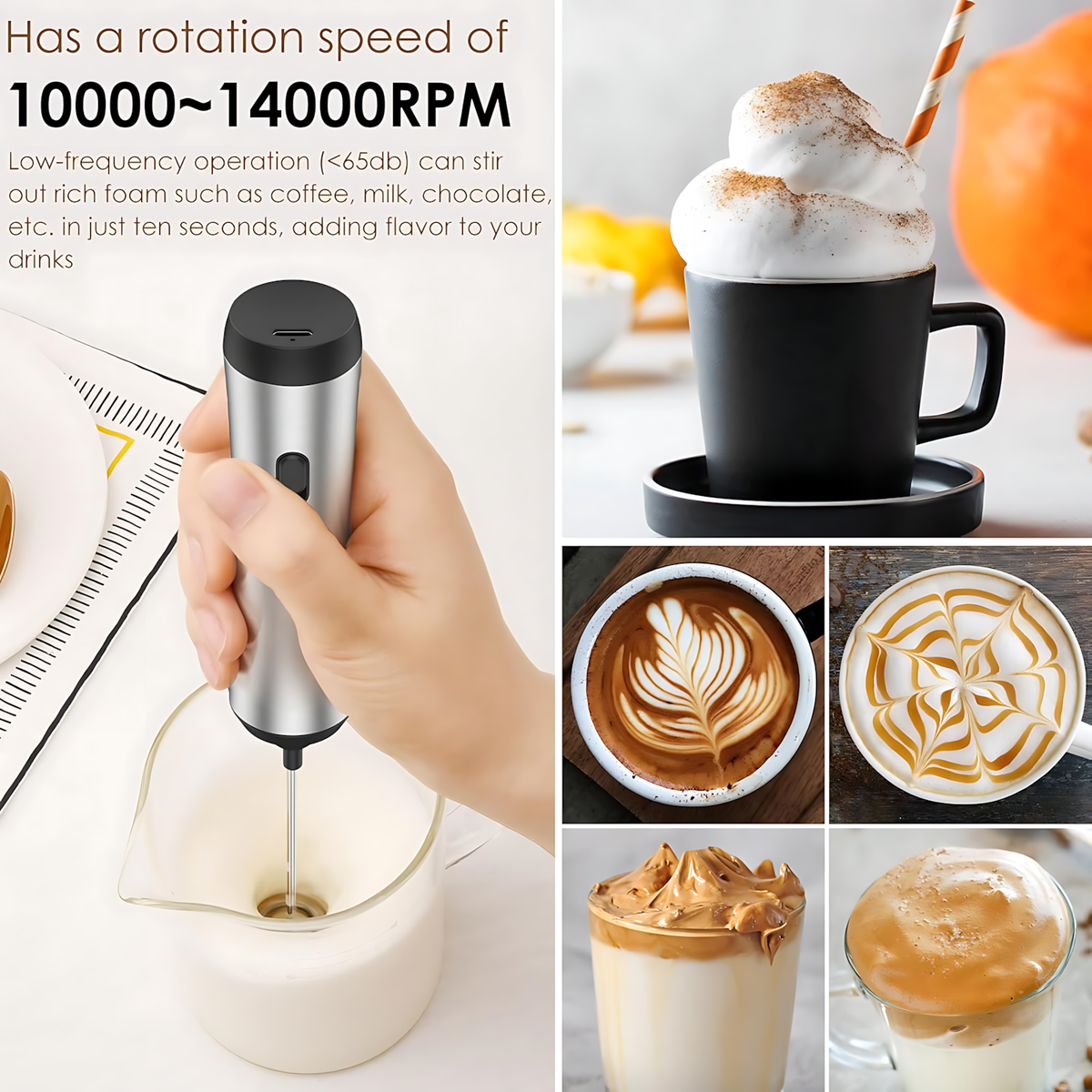 Redisson Rechargeable Portable Milk Frother And Egg Whisk Coffee Frother