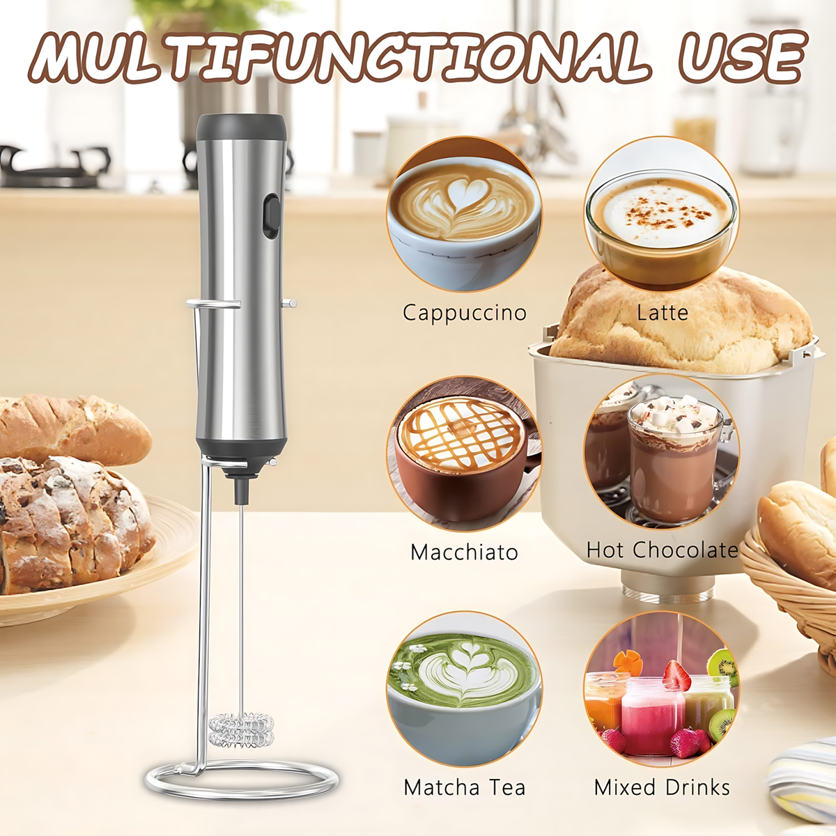 Redisson Rechargeable Portable Milk Frother And Egg Whisk Coffee Frother