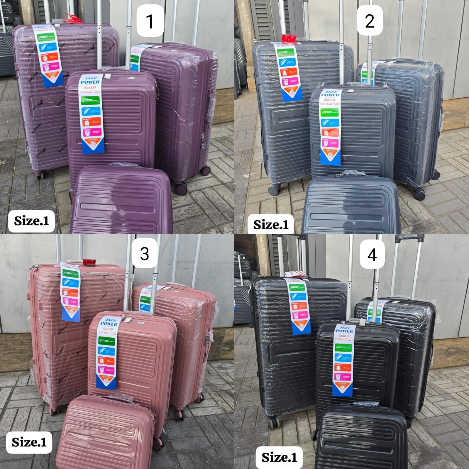 JAZZ ABS FIBER SUITCASE – 4 IN 1 SET
WITH BEAUTY CASE | DH2322
Travel smart, stylish, and fully organized with this premium 4-in-1 suitcase set – perfect for every journey!
✨ What’s Included:
✔️ Size