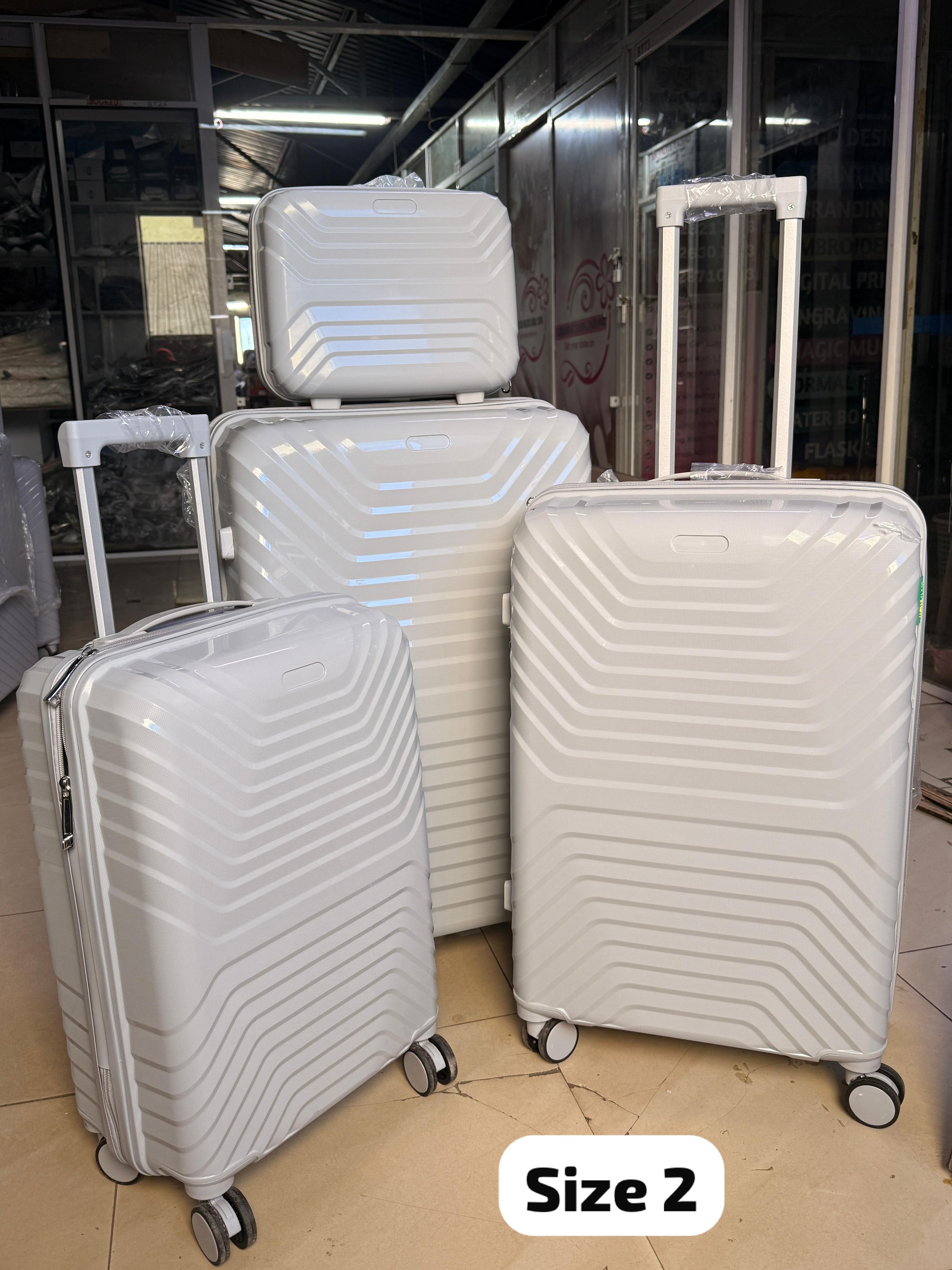 JAZZ ABS FIBER SUITCASE – 4 IN 1 SET
WITH BEAUTY CASE | DH2322
Travel smart, stylish, and fully organized with this premium 4-in-1 suitcase set – perfect for every journey!
✨ What’s Included:
✔️ Size