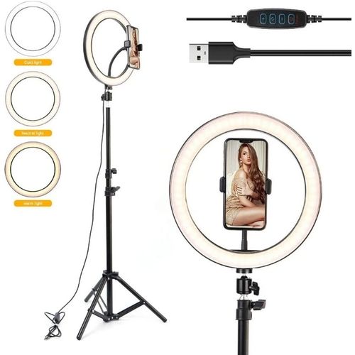 10 Inches Selfie Ring Light With Tripod Stand And Cell Phone Holder For Live Stream/Makeup RINGLIGHT