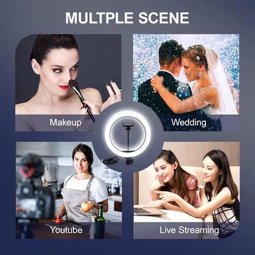 14 INCH Circular Selfie LED Fill Ring Light with 2.1M Stand And Cell Phone Holder For Live Stream/Makeup Live Broadcast Dimmable LED RingLight 3 Color Modes 10 Brightness Level For YouTube Live TikTok