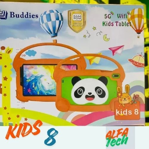 NEW ARRIVAL BUDDIES KIDS 8 STUDY TABLET 5G WIFI TABLETS 8GB RAM / 256GB ROM STORAGE With BOTH SIM CARD SLOT AND MEMORY CARD SLOT, ANDROID TAB FOR LEARNING AND FUN