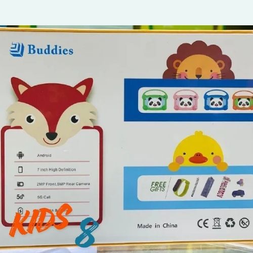 NEW ARRIVAL BUDDIES KIDS 8 STUDY TABLET 5G WIFI TABLETS 8GB RAM / 256GB ROM STORAGE With BOTH SIM CARD SLOT AND MEMORY CARD SLOT, ANDROID TAB FOR LEARNING AND FUN