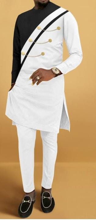Fashion 2Pc Men Suit Ankara Outfit 100% Cotton Fashion African Shirt Ankara Print Shirt and Trouser