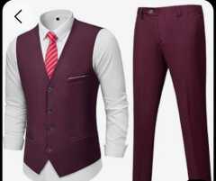 EASTER SALE HOT New British Style 3PC Trendy Elegant Handsome Men's Suit Vest Men's Clothing Tops Waistcoat European American White Fitting Official Shirt and Trouser