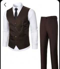 EASTER SALE HOT New British Style 3PC Trendy Elegant Handsome Men's Suit Vest Men's Clothing Tops Waistcoat European American White Fitting Official Shirt and Trouser
