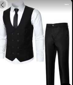 EASTER SALE HOT New British Style 3PC Trendy Elegant Handsome Men's Suit Vest Men's Clothing Tops Waistcoat European American White Fitting Official Shirt and Trouser