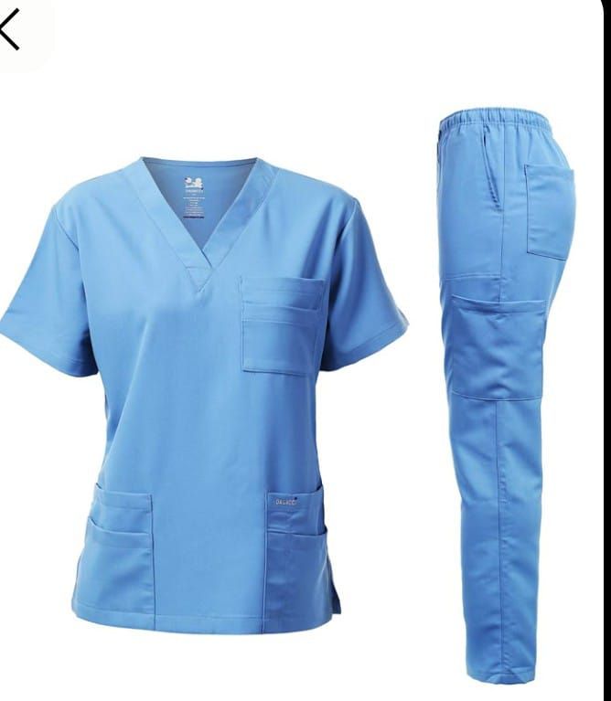 New Arrival 2 PC Medical Scrubs for Doctors Nurses and Health Hospital Uniforms Stretch V-Neck Scrub Top & Jogger Pant with Pockets Infinity Unisex Men And Women