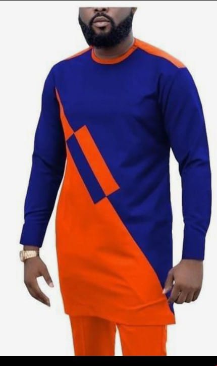 Fashion 2Pc Men Suit Ankara Vintage Traditional Outfit 100% Cotton Fashion African Shirt Modern Print Shirt and Matching Trouser