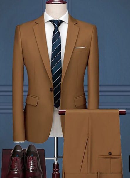 New 4 Pieces Fashion British Trendy Handsome Men's Suit Official Coat Jacket and Trouser Men's European American White Shirt Longsleeve Men's Clothing + Free Tie