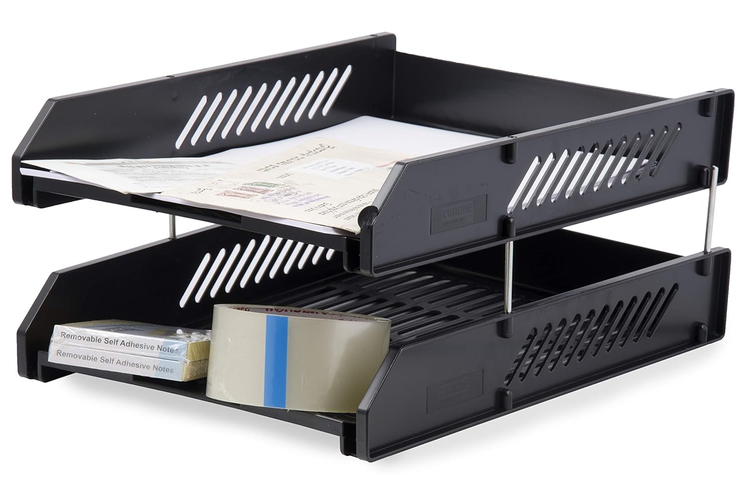 2 Tier Document Trey Letter Tray Side Load, Desktop File Organizer\2 Layers