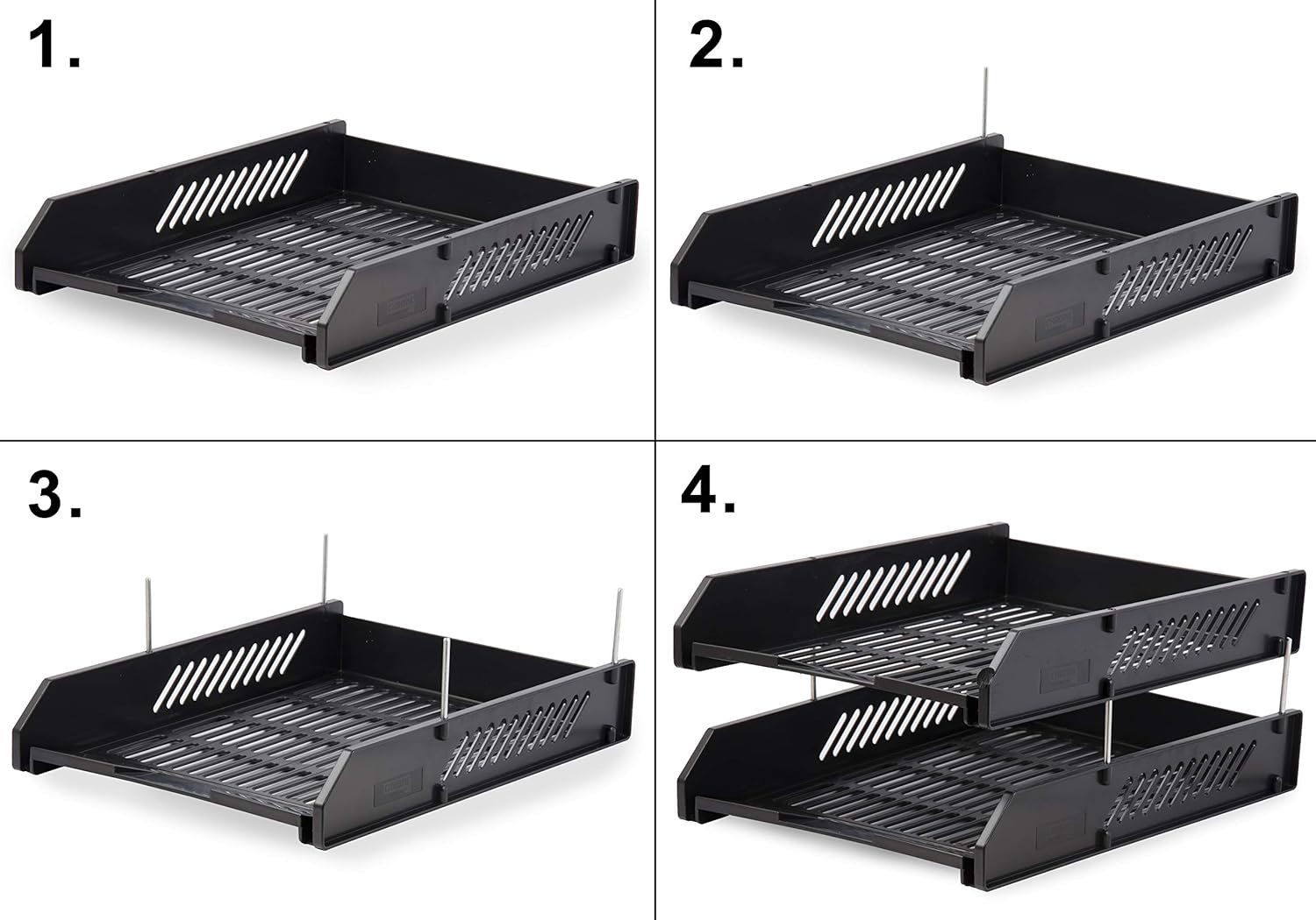 2 Tier Document Trey Letter Tray Side Load, Desktop File Organizer\2 Layers