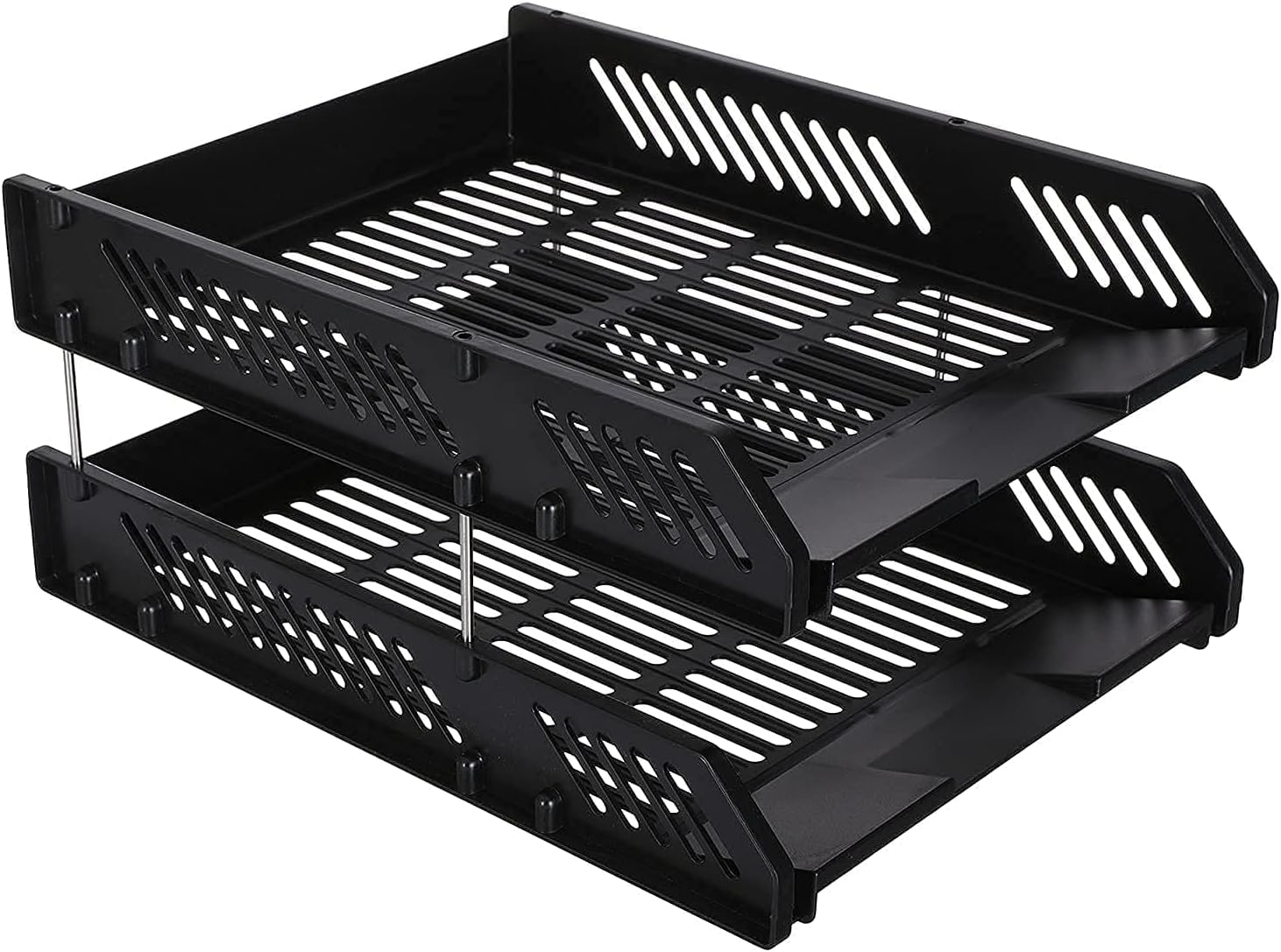 2 Tier Document Trey Letter Tray Side Load, Desktop File Organizer\2 Layers