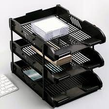 3 Tier Document Trey Letter Tray Side Load, Desktop File Organizer\3 Layers
