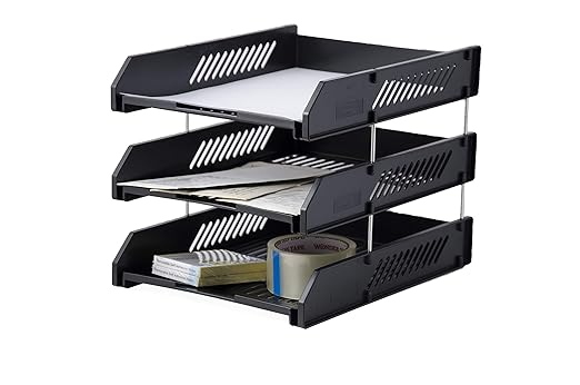 3 Tier Document Trey Letter Tray Side Load, Desktop File Organizer\3 Layers