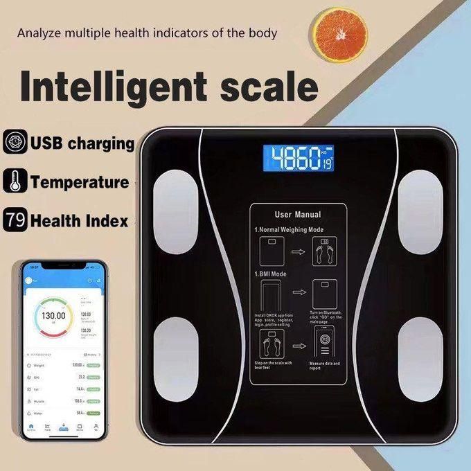Bluetooth Bathroom Rechargeable Weighing Scale With Temperature CheckIntelligent Digital Bathroom Weigh Scale Body Fat Scale