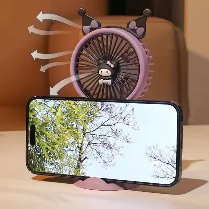 Portable Turbo Mini Fan High Speed Cooling Fan,USB Rechargeable,Small Essentials With Phone Holder, Mini Handheld Fan with Holder,miniFans with Powerful Airflow for Travel Camping
