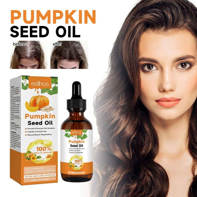 60ml Pumpkin Seed Oil Hair Care Essential Oil Moisturizing Smoothing Repairing Hair Roots Hair Oil For Women