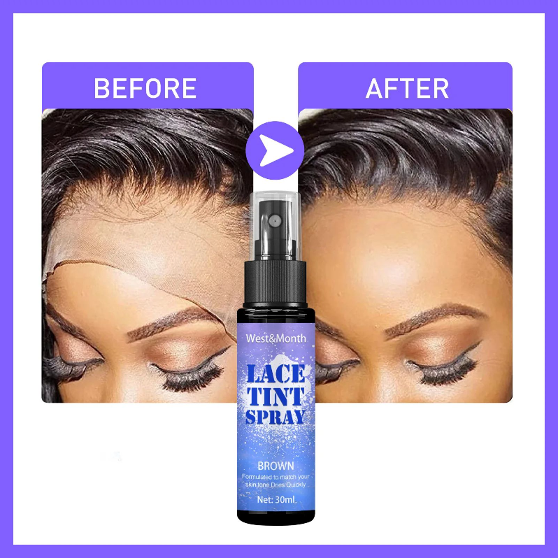 Lace Tinted Spray for Front Wigs Waterproof Fast Drying Lasting Styling Hair Glue Wig Liquid Adhesive Lace Melting Holding Spray