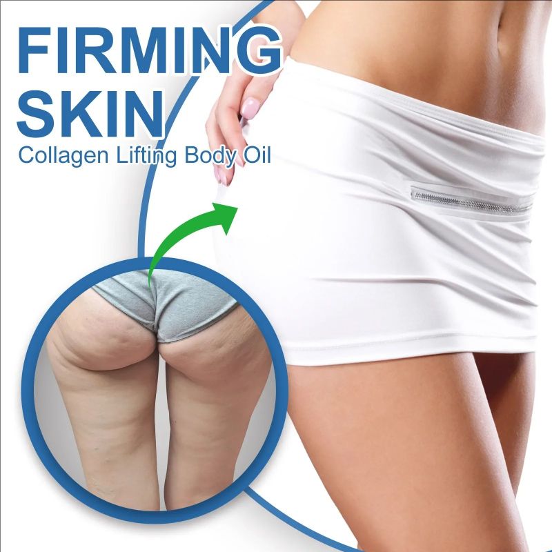 Collagen Lifting Body Oil Thin Leg Belly Waist Fat Burning Butt Shaping Breast Tighten Anti Cellulite Body Slimming Massage Essential Oil
