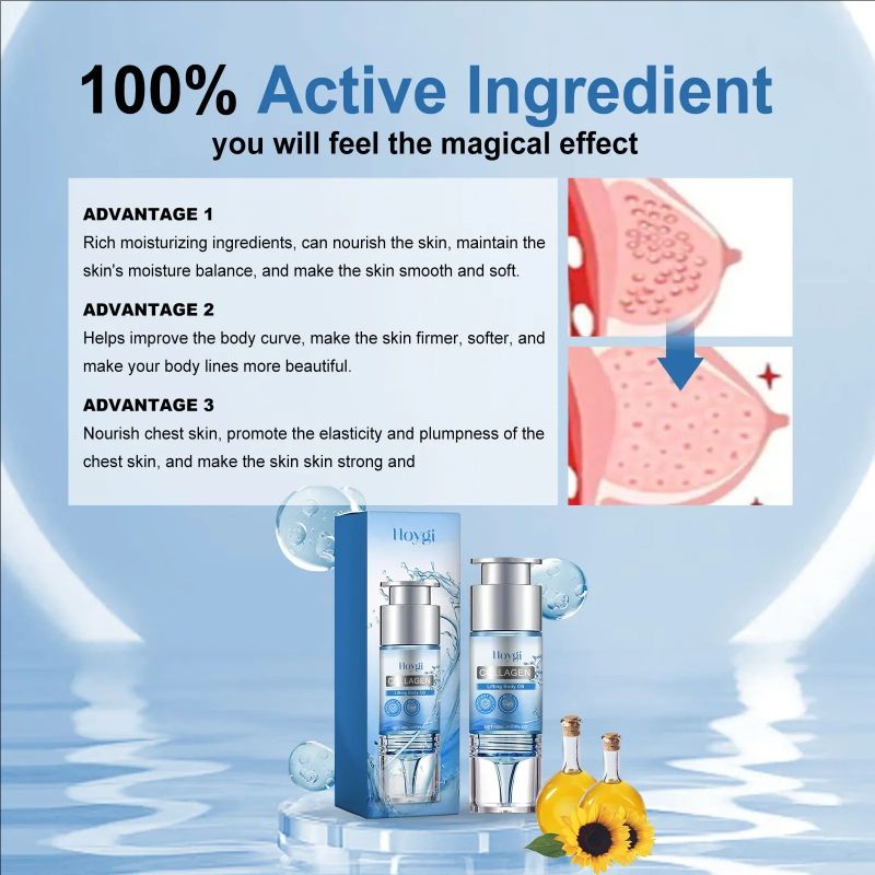 Collagen Lifting Body Oil Thin Leg Belly Waist Fat Burning Butt Shaping Breast Tighten Anti Cellulite Body Slimming Massage Essential Oil