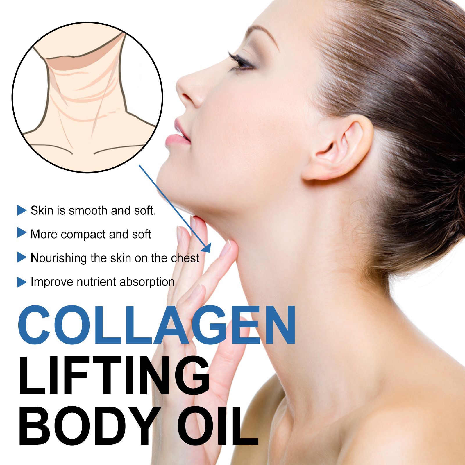 Collagen Lifting Body Oil Thin Leg Belly Waist Fat Burning Butt Shaping Breast Tighten Anti Cellulite Body Slimming Massage Essential Oil