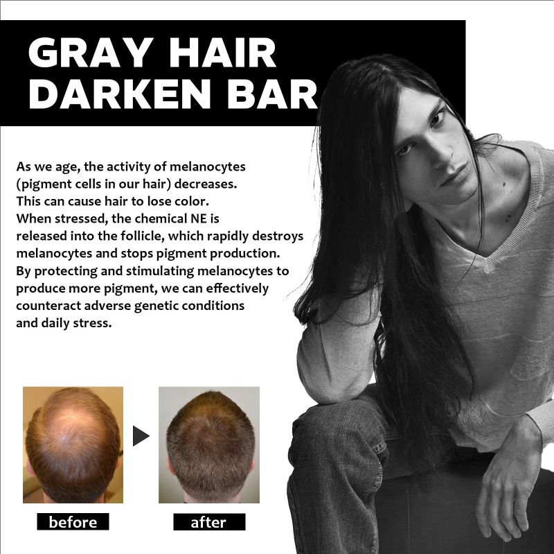 Hair Darkening Soap Effective Repair Gray White Color Hair Permanent Black Dye Moisturize Nourishing Smooth Clean Solid Shampoo