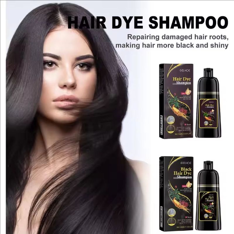 Hair Color Dye Shampoo Gray White Cover Natural Fast Dye Repair Dry Damaged Cleaning Nourishing Roots Restore Black Hair Shampoo
