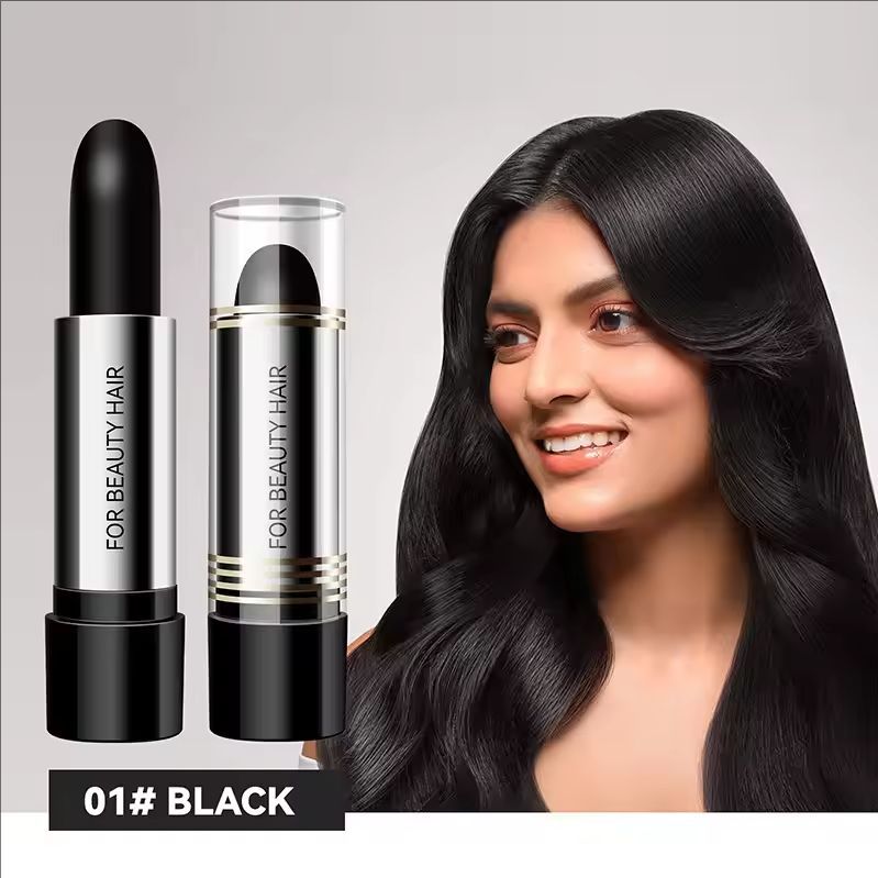 Instant One-time Hair Dye Pen To Cover White Hair, Lipstick Style Hair Dye, Black Temporary Hair Dye Hair Color Modify Cream 4g