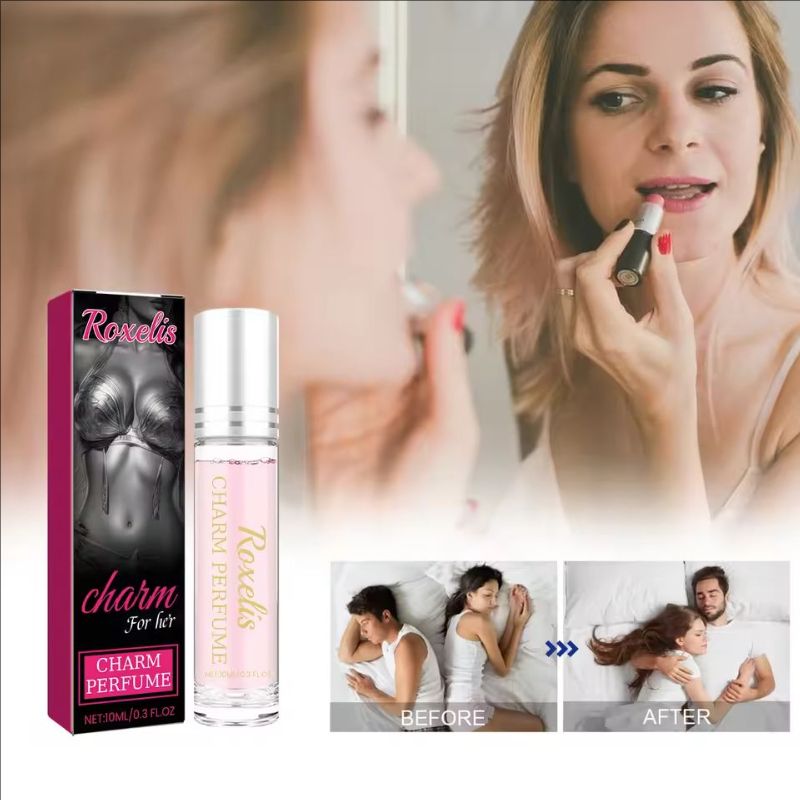 Roxelis Pheromone Ball Bearing Perfume Women's Portable Fragrance Couple Body Charm Fragrance Natural Fresh Fragrance 0.3 OZ