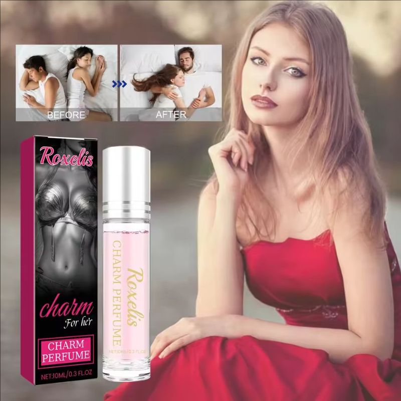 Roxelis Pheromone Ball Bearing Perfume Women's Portable Fragrance Couple Body Charm Fragrance Natural Fresh Fragrance 0.3 OZ