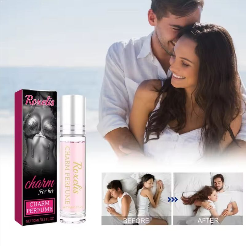Roxelis Pheromone Ball Bearing Perfume Women's Portable Fragrance Couple Body Charm Fragrance Natural Fresh Fragrance 0.3 OZ