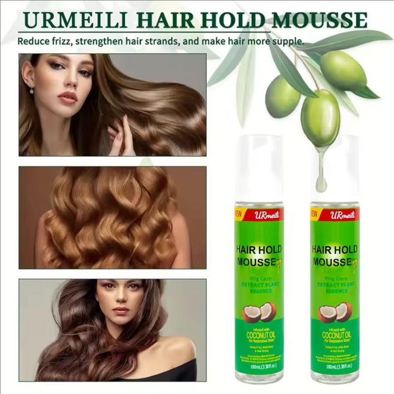 Curly Hair Mousse For Wigs Strong Hold Olive Oil Hair Styling Mousse Anti-Frizz Hair Foam Mousse For Styling Hair Women Men