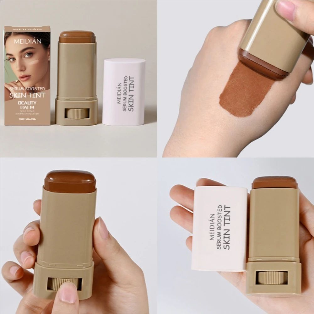Bronze Foundation Stick Serum Boosted Skin Tint Silky Texture Moisturizing Coverage Concealer Base Even Skin Tone Makeup