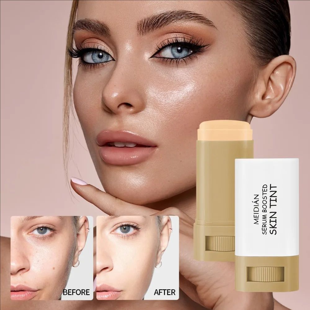 Bronze Foundation Stick Serum Boosted Skin Tint Silky Texture Moisturizing Coverage Concealer Base Even Skin Tone Makeup