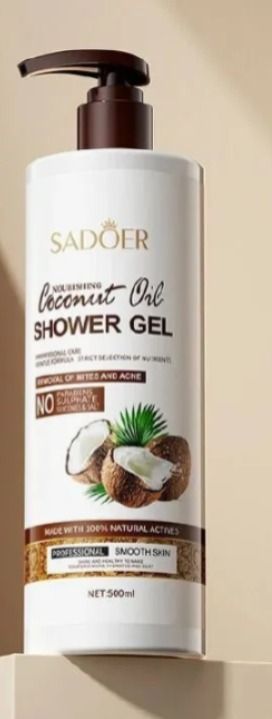 SADOER Coconut Body Wash Amino Acid Clean gently Nourishing skin Moisturizing Fragrance Shower Gel remove dirt Remove mites Moisturize the cuticle grease control 500ml shower gel