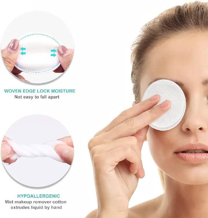 Cotton pads 100pcs round cotton Make up Remover pads and Skincare wipes for toners,cleansers,creams,nail polish remove,sweat wipe cotton pads
