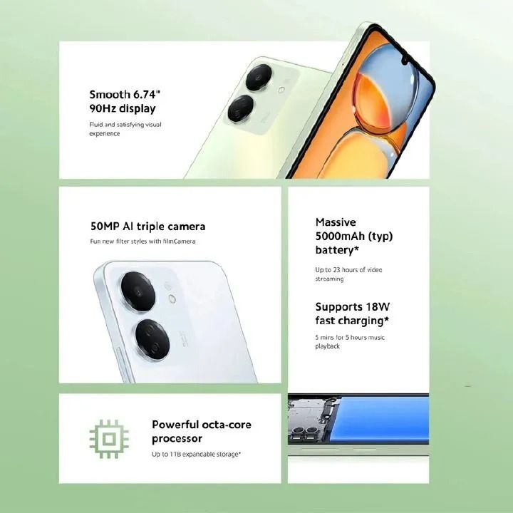 Xiaomi Redmi 13C 256GB ROM 8GB RAM 4G Network Dual SIM 6.74inch 90Hz LCD Screen 50MP Ca mera 18W Tpye-C Charging 5000mAh Battery Fingerprint Face Redmi 13C Smart Phones