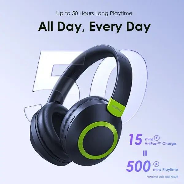 Oraimo BoomPop 2S Headphone OHP-610S.Powerful Deep Bass Wireless Headset,upto 60 hrs play time,long lasting and durable,compatible with all devices Oraimo headphones