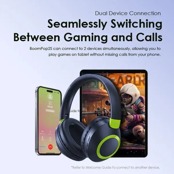 Oraimo BoomPop 2S Headphone OHP-610S.Powerful Deep Bass Wireless Headset,upto 60 hrs play time,long lasting and durable,compatible with all devices Oraimo headphones