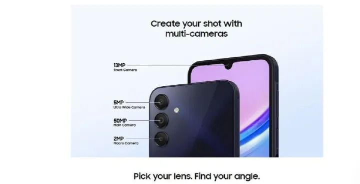 Samsung Galaxy A15 128GB+4GB 50MP Triple Camera Mediatek Helio G99 6.5" 90Hz Display Android 14 5000mAh 25W Type-C Charge Smart Phones