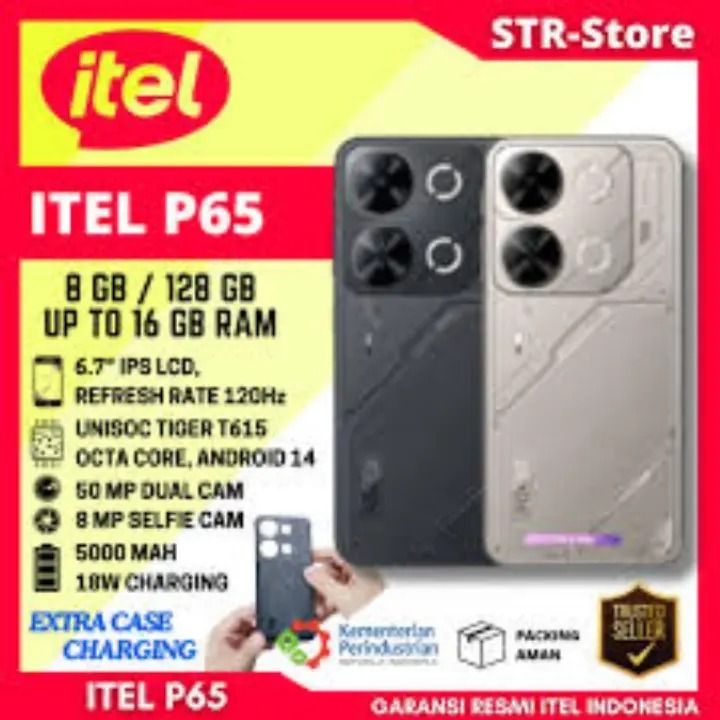 Itel P65 6.6" Display,128GB ROM Storage 8GB RAM(4GB RAM+4GB RAM) 50MP Camera 18Watts Fast Charger 5000mAh long lasting POWER MASTER battery smartphones