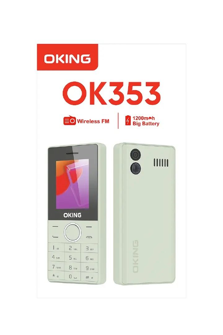 Oking 353 OKING OK353  1.77 inch screen Display 1200mAH battery, bright flashlight with big buttons and back camera and wireless FM featured phone