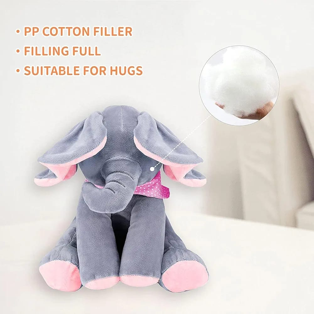 Animated Elephant Toys, Plush Singing Elephant with Ears Moving Electric Plush Toy, Adorable Elephant