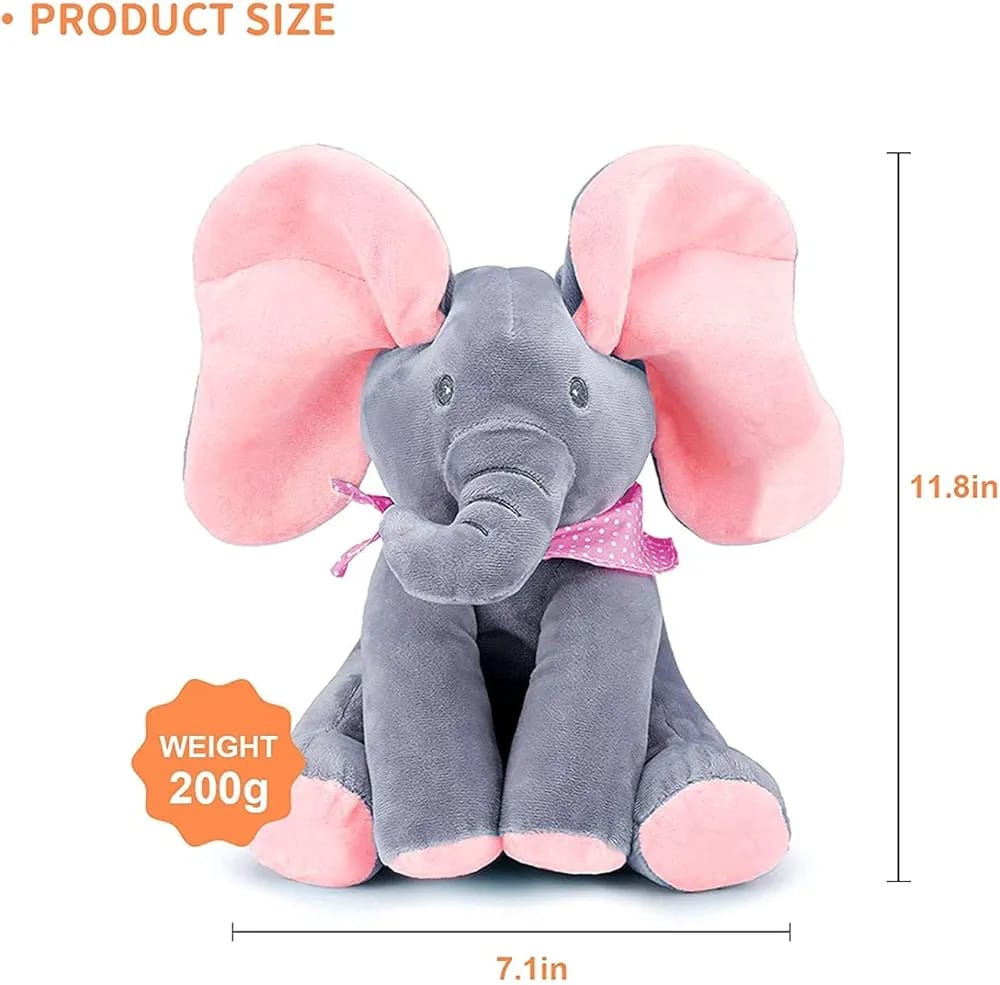 Animated Elephant Toys, Plush Singing Elephant with Ears Moving Electric Plush Toy, Adorable Elephant
